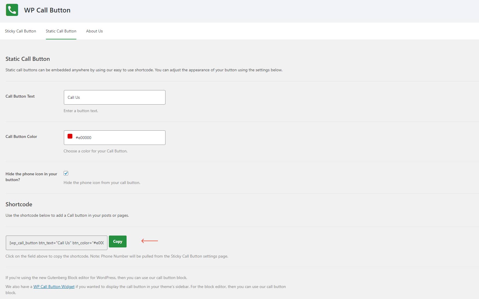 Add a static click-to-call button on your website