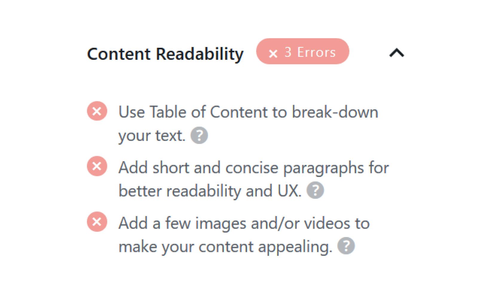 RankMath General Tab Content Readability