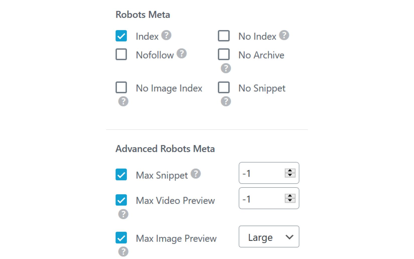 RankMath General Tab dvanced