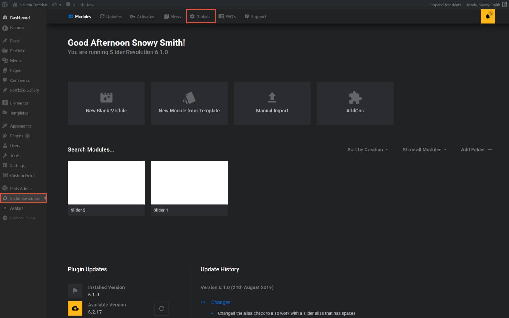 Slider Revolution General Settings