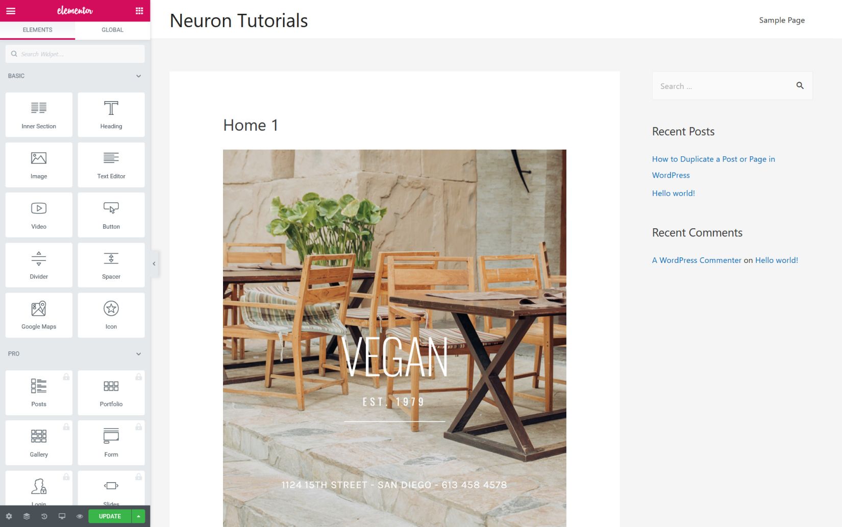 Edit your website with Elementor