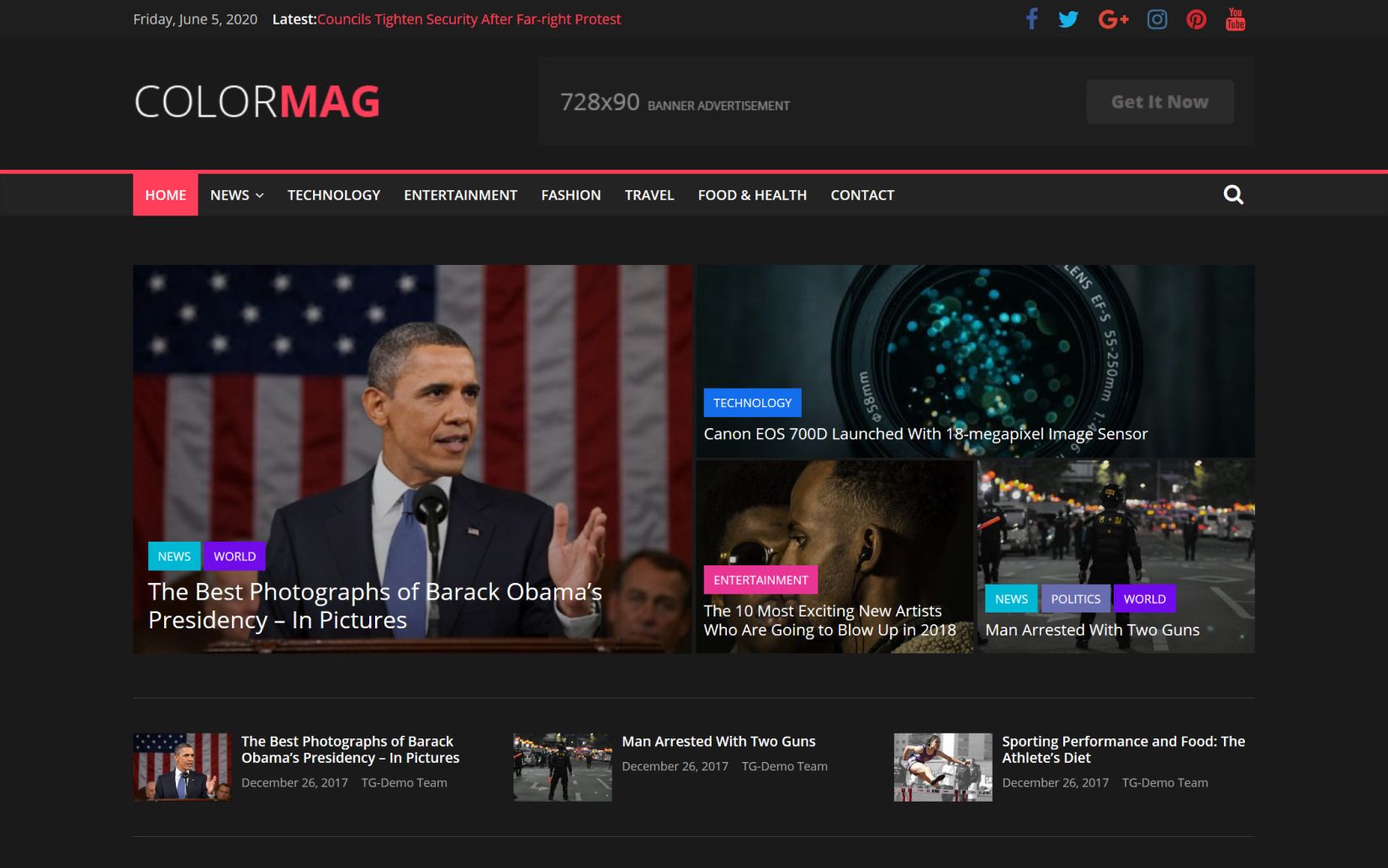 Best Free themes fort WordPress ColorMag Theme