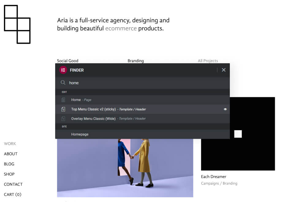 Quick workflow navigation between WordPress pages and templates