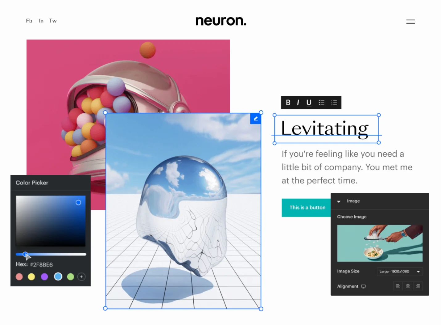 Neuron Builder design tools interface