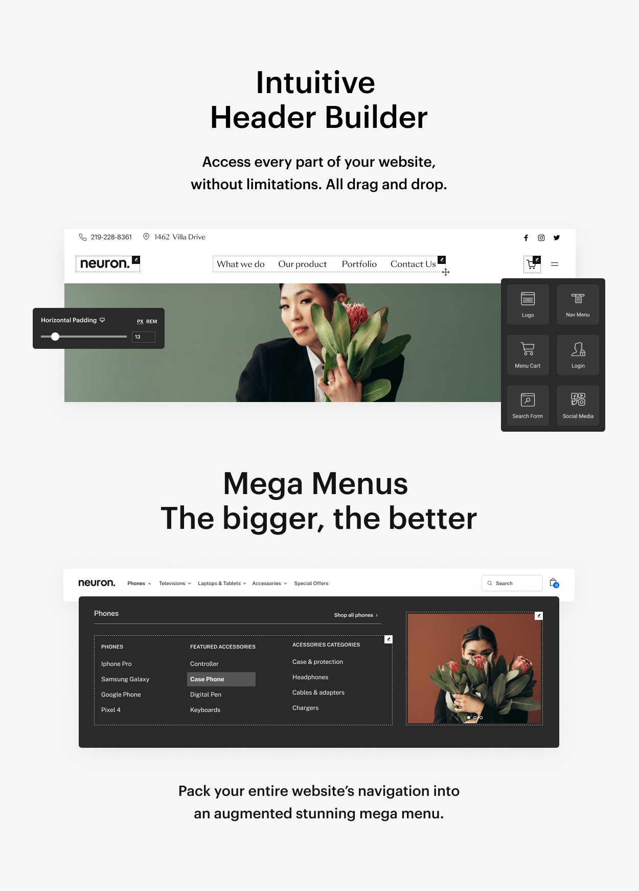 Kaon WordPress Theme - Header Builder & Mega Menu