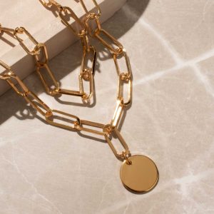 Moon Charm Gold Necklace