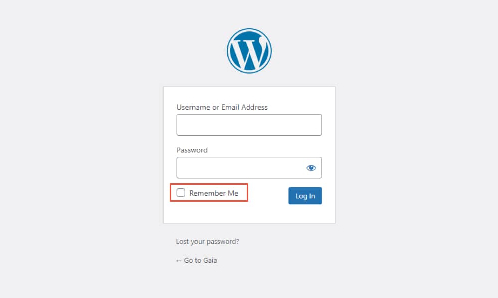 Remeber the WordPress login page 1