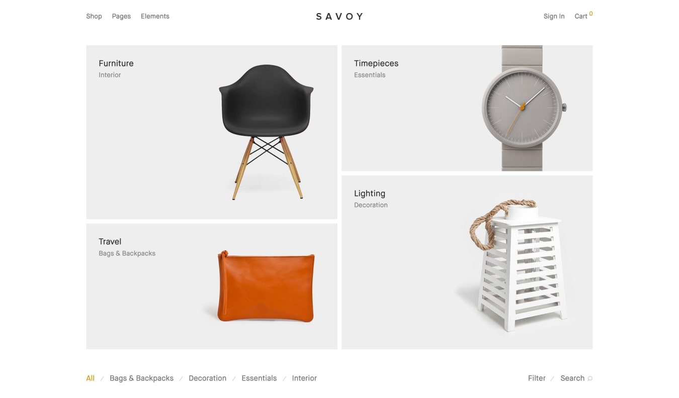 Savoy Minimal WooCommerce Theme