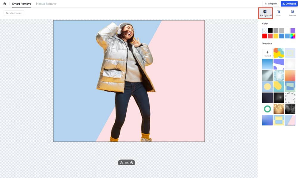 Add a background to images