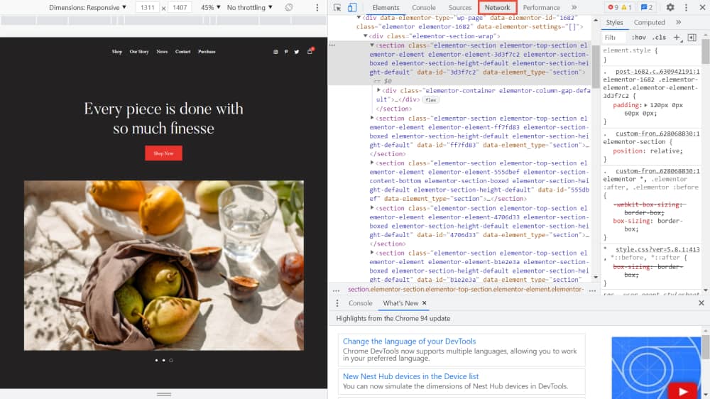 Click on Network