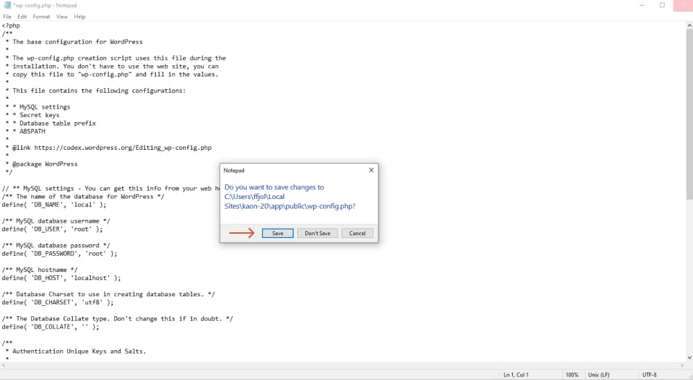 save changes - fix cannot modify header information
