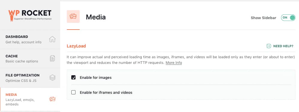 Enable lazy load in WordPress with WP Rocket