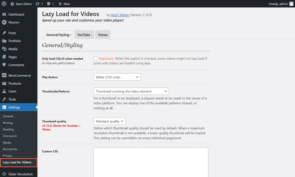 Lazy Load for Videos WordPress Plugin
