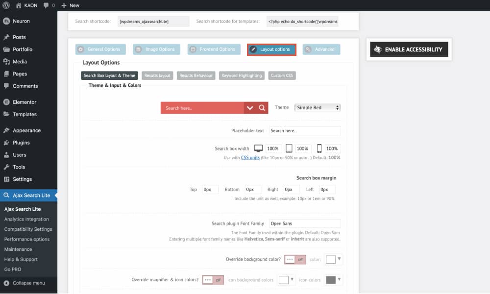 Add live ajax search in WordPress website