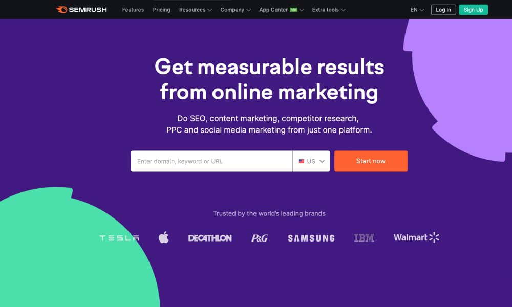 SEMRush chrome extension for WordPress